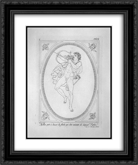Apollo, the dart body 20x24 Black Ornate Wood Framed Art Print Poster with Double Matting by Piranesi, Giovanni Battista