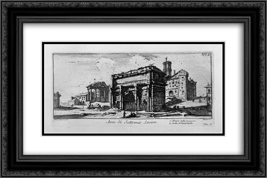 Arch of Constantine in Rome 24x16 Black Ornate Wood Framed Art Print Poster with Double Matting by Piranesi, Giovanni Battista