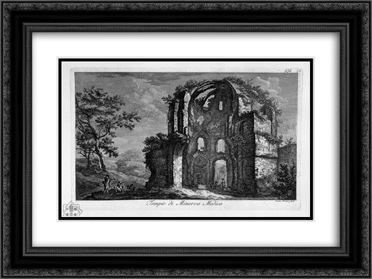 Arch of Trajan in Ancona 24x18 Black Ornate Wood Framed Art Print Poster with Double Matting by Piranesi, Giovanni Battista