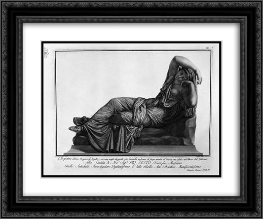 Ariadne 24x20 Black Ornate Wood Framed Art Print Poster with Double Matting by Piranesi, Giovanni Battista