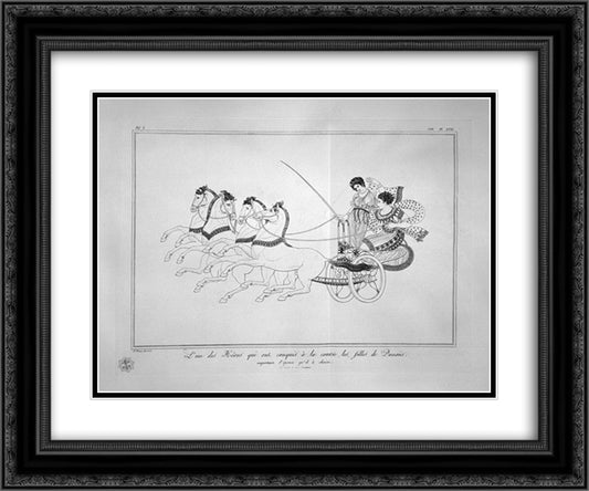 Auriga winner of the daughters of Danaus (painting by vessel, inc. To outline) 24x20 Black Ornate Wood Framed Art Print Poster with Double Matting by Piranesi, Giovanni Battista