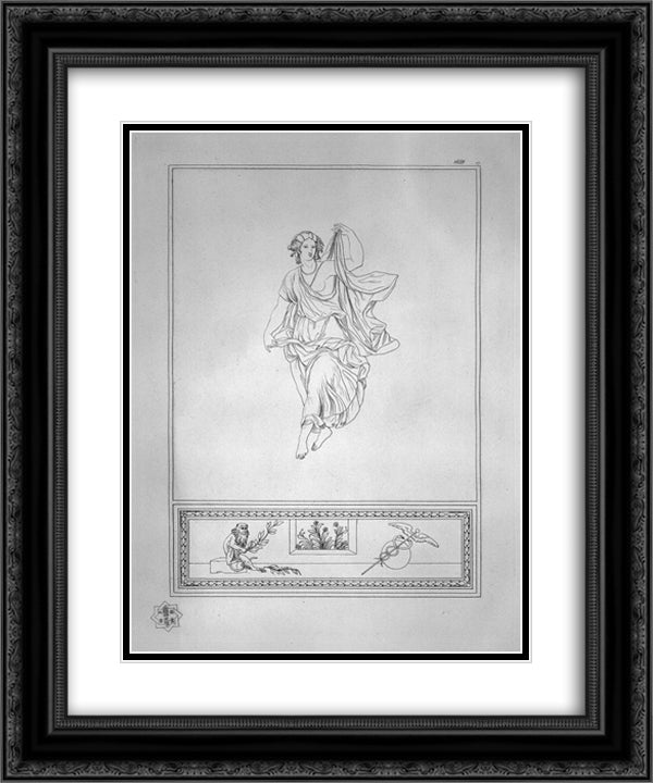 Bacchante dancing 20x24 Black Ornate Wood Framed Art Print Poster with Double Matting by Piranesi, Giovanni Battista