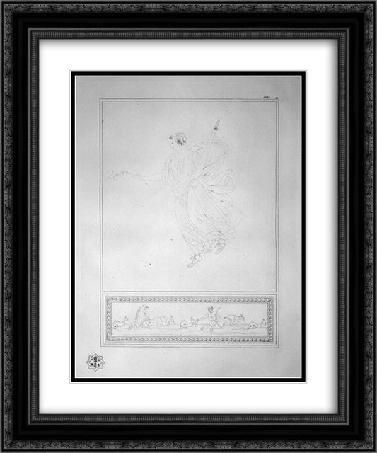 Bacchante with a sword 20x24 Black Ornate Wood Framed Art Print Poster with Double Matting by Piranesi, Giovanni Battista