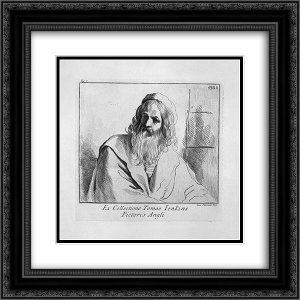 Bust of old man 20x20 Black Ornate Wood Framed Art Print Poster with Double Matting by Piranesi, Giovanni Battista