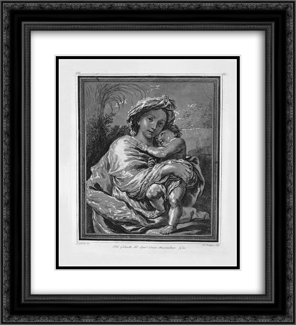 Bust of Piranesi 20x22 Black Ornate Wood Framed Art Print Poster with Double Matting by Piranesi, Giovanni Battista