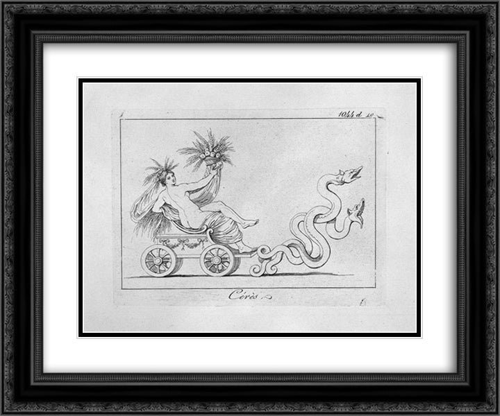 Ceres 24x20 Black Ornate Wood Framed Art Print Poster with Double Matting by Piranesi, Giovanni Battista