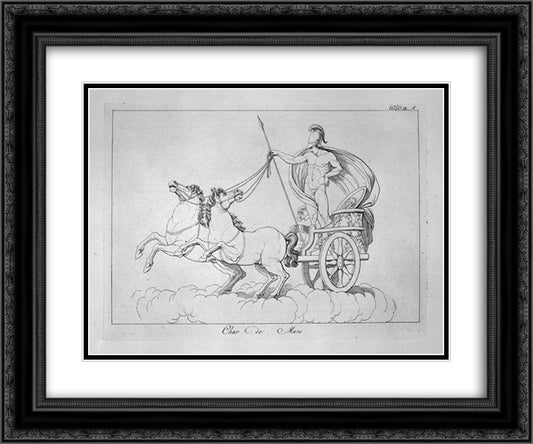 Chariot of Mars 24x20 Black Ornate Wood Framed Art Print Poster with Double Matting by Piranesi, Giovanni Battista