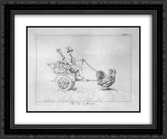 Chariot of Mercury 24x20 Black Ornate Wood Framed Art Print Poster with Double Matting by Piranesi, Giovanni Battista