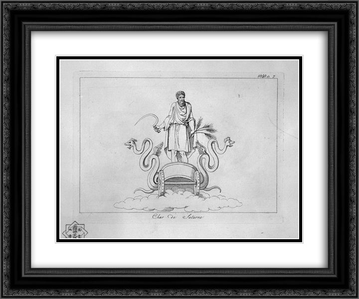 Chariot of Saturn 24x20 Black Ornate Wood Framed Art Print Poster with Double Matting by Piranesi, Giovanni Battista