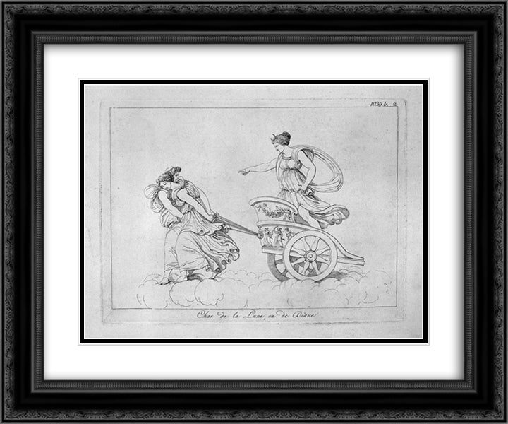 Chariot of the Moon 24x20 Black Ornate Wood Framed Art Print Poster with Double Matting by Piranesi, Giovanni Battista