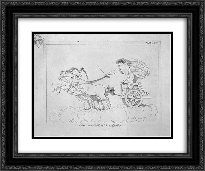 Chariot of the Sun 24x20 Black Ornate Wood Framed Art Print Poster with Double Matting by Piranesi, Giovanni Battista