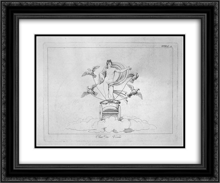 Chariot of Venus 24x20 Black Ornate Wood Framed Art Print Poster with Double Matting by Piranesi, Giovanni Battista