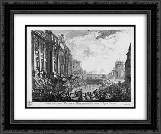 Colonna Antonina 24x20 Black Ornate Wood Framed Art Print Poster with Double Matting by Piranesi, Giovanni Battista