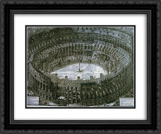 Colosseum with Stations of the Cross 24x20 Black Ornate Wood Framed Art Print Poster with Double Matting by Piranesi, Giovanni Battista