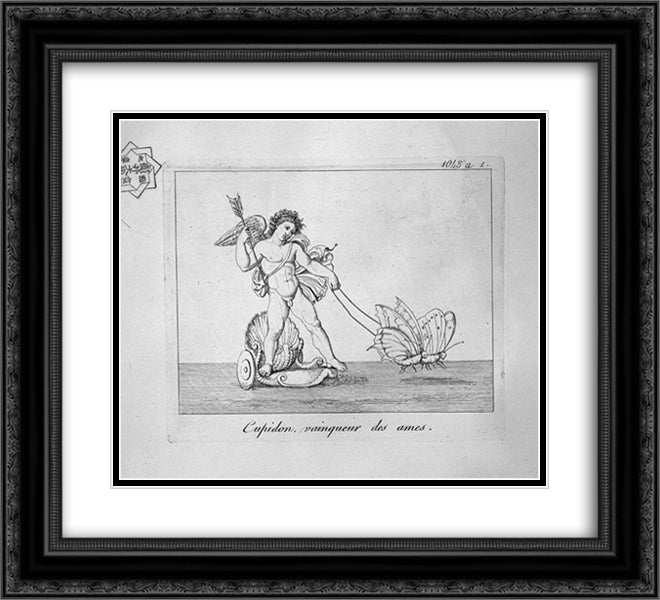 Cupid winning souls 22x20 Black Ornate Wood Framed Art Print Poster with Double Matting by Piranesi, Giovanni Battista