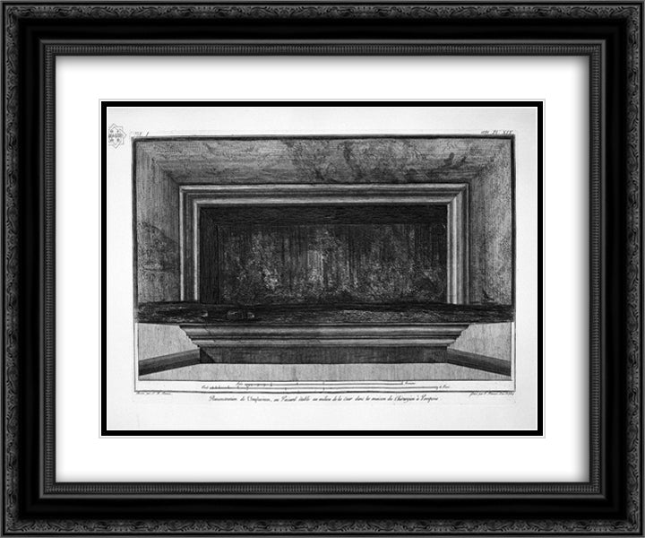Demonstration of in large atrium aforesaid 24x20 Black Ornate Wood Framed Art Print Poster with Double Matting by Piranesi, Giovanni Battista