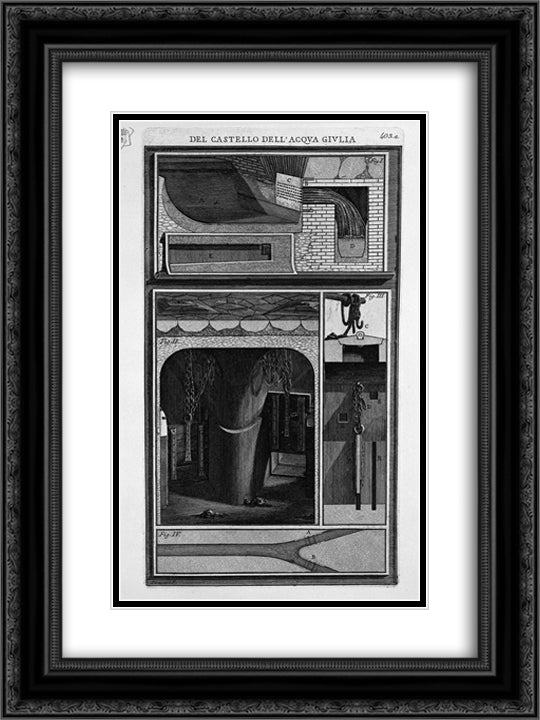 Demonstration of the shell and its derivatives 18x24 Black Ornate Wood Framed Art Print Poster with Double Matting by Piranesi, Giovanni Battista