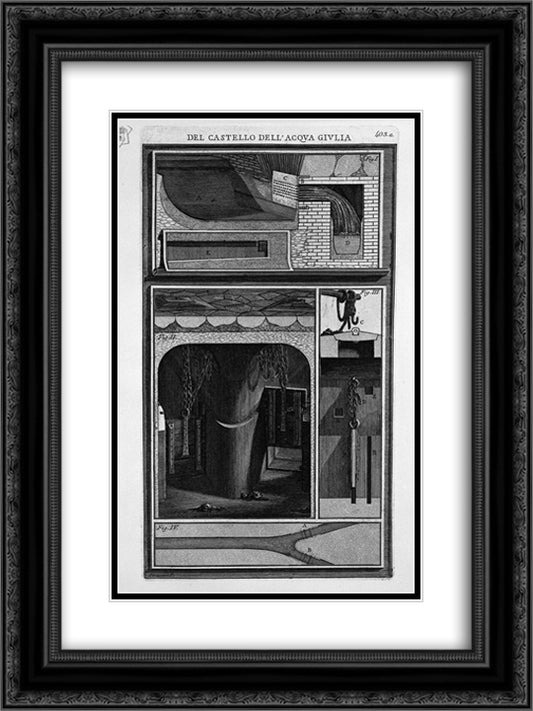Demonstration of the shell and its derivatives 18x24 Black Ornate Wood Framed Art Print Poster with Double Matting by Piranesi, Giovanni Battista