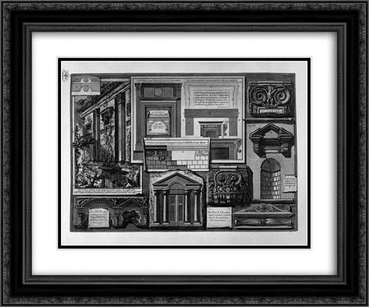 Details of Greek and Roman monuments 24x20 Black Ornate Wood Framed Art Print Poster with Double Matting by Piranesi, Giovanni Battista