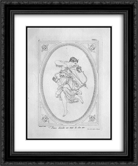 Diana archer 20x24 Black Ornate Wood Framed Art Print Poster with Double Matting by Piranesi, Giovanni Battista