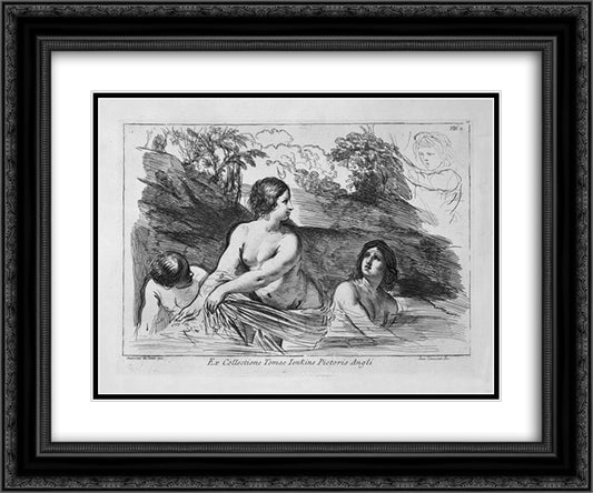 Diana bating 24x20 Black Ornate Wood Framed Art Print Poster with Double Matting by Piranesi, Giovanni Battista