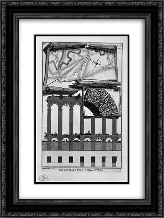 Elevation 18x24 Black Ornate Wood Framed Art Print Poster with Double Matting by Piranesi, Giovanni Battista