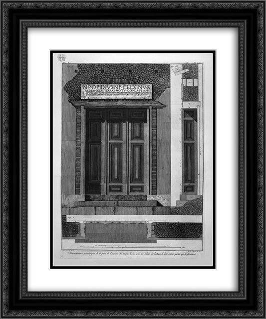 Entrance to the courtyard of the Temple of Isis 20x24 Black Ornate Wood Framed Art Print Poster with Double Matting by Piranesi, Giovanni Battista