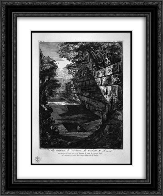 External view of the front door of the tomb aforesaid 20x24 Black Ornate Wood Framed Art Print Poster with Double Matting by Piranesi, Giovanni Battista