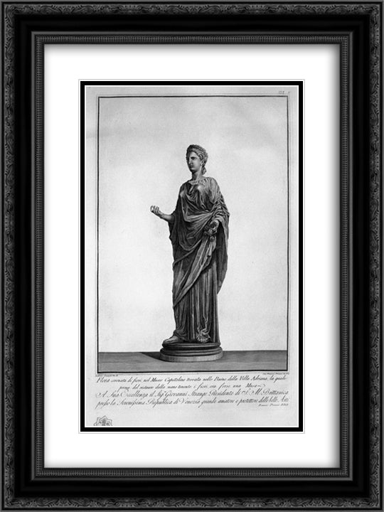 Flora 18x24 Black Ornate Wood Framed Art Print Poster with Double Matting by Piranesi, Giovanni Battista