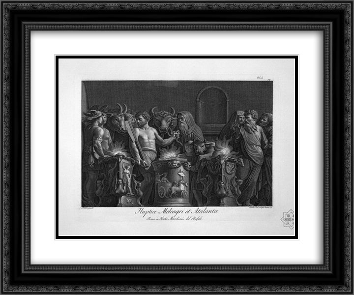 From near and Andromeda Carav 24x20 Black Ornate Wood Framed Art Print Poster with Double Matting by Piranesi, Giovanni Battista