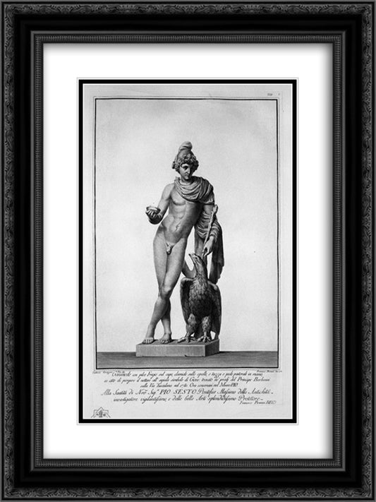 Ganymede 18x24 Black Ornate Wood Framed Art Print Poster with Double Matting by Piranesi, Giovanni Battista