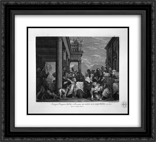 Ganymede carried off by the eagle 22x20 Black Ornate Wood Framed Art Print Poster with Double Matting by Piranesi, Giovanni Battista