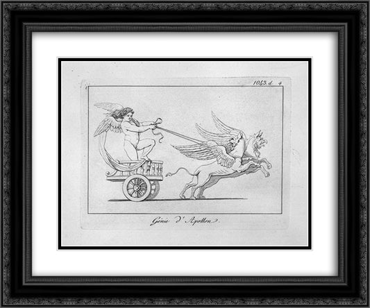 Genius of Apollo 24x20 Black Ornate Wood Framed Art Print Poster with Double Matting by Piranesi, Giovanni Battista