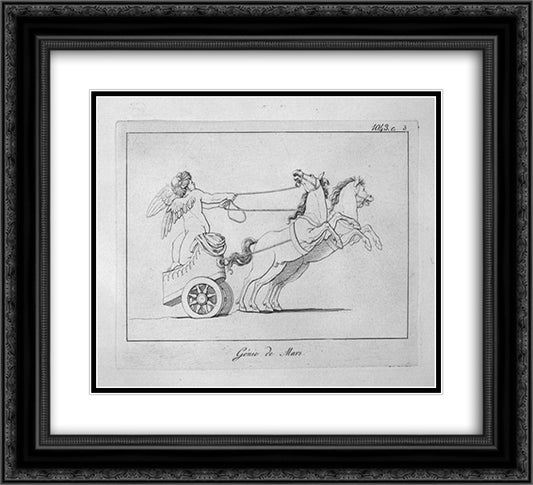 Genius of Mars 22x20 Black Ornate Wood Framed Art Print Poster with Double Matting by Piranesi, Giovanni Battista