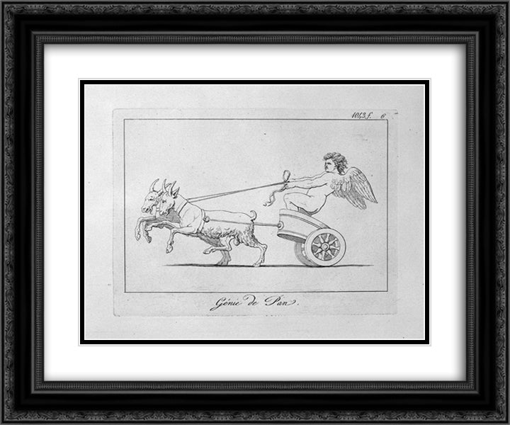 Genius of Pan 24x20 Black Ornate Wood Framed Art Print Poster with Double Matting by Piranesi, Giovanni Battista