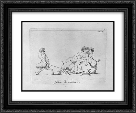 Genius of Silene 24x20 Black Ornate Wood Framed Art Print Poster with Double Matting by Piranesi, Giovanni Battista