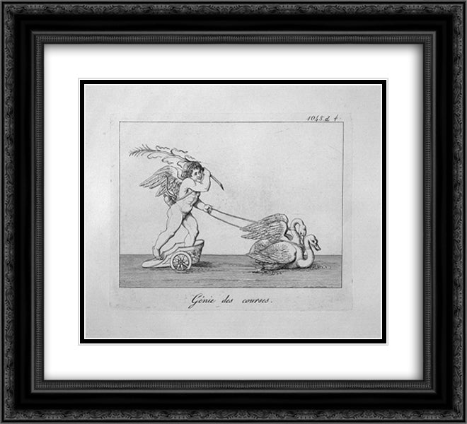 Genius of the races 22x20 Black Ornate Wood Framed Art Print Poster with Double Matting by Piranesi, Giovanni Battista