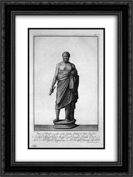 Greek philosopher 18x24 Black Ornate Wood Framed Art Print Poster with Double Matting by Piranesi, Giovanni Battista