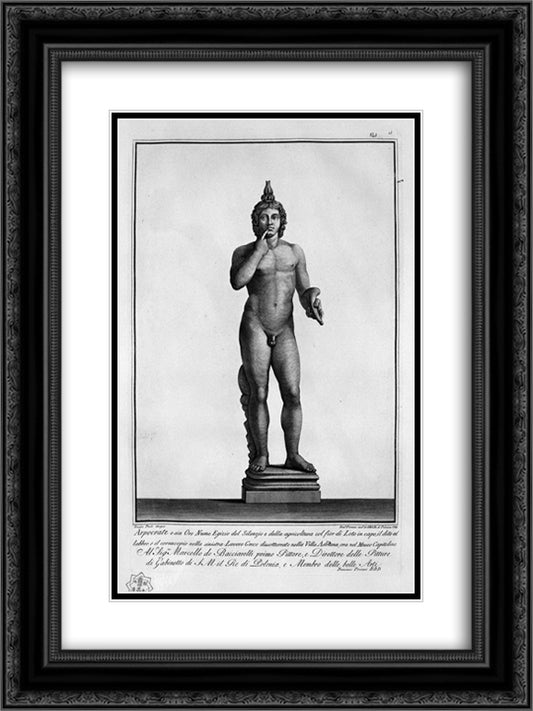 Harpocrates 18x24 Black Ornate Wood Framed Art Print Poster with Double Matting by Piranesi, Giovanni Battista