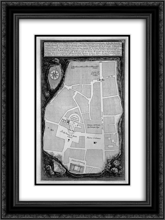 Have set up modern pedestal stand by Benedict XIV 18x24 Black Ornate Wood Framed Art Print Poster with Double Matting by Piranesi, Giovanni Battista