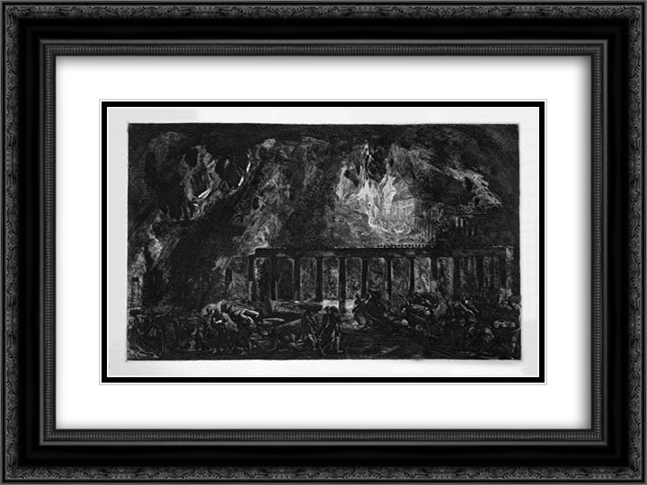 Index of the first volume 24x18 Black Ornate Wood Framed Art Print Poster with Double Matting by Piranesi, Giovanni Battista