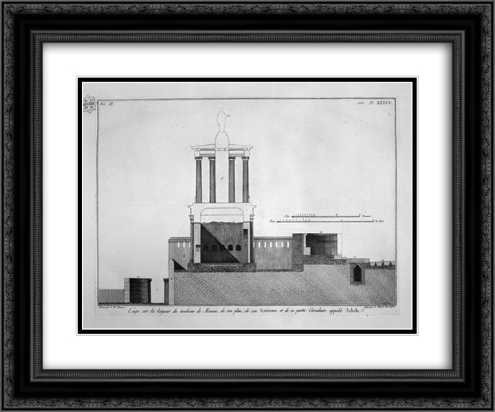 Index of the second volume 24x20 Black Ornate Wood Framed Art Print Poster with Double Matting by Piranesi, Giovanni Battista