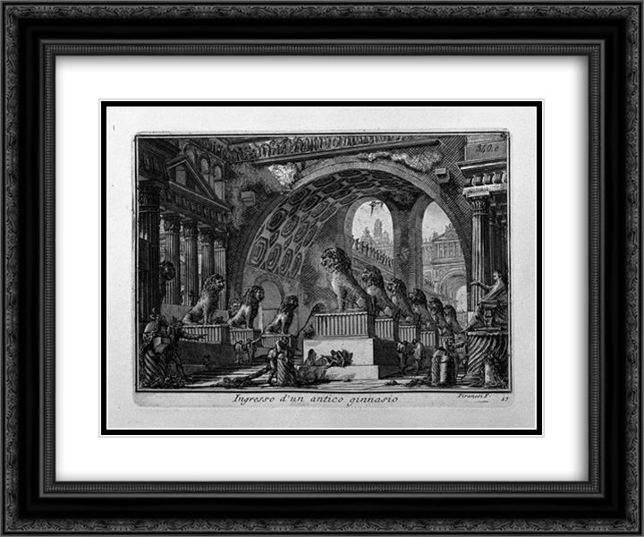 Input of an old high school 24x20 Black Ornate Wood Framed Art Print Poster with Double Matting by Piranesi, Giovanni Battista