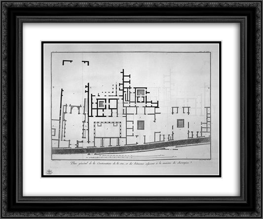 Interior view of `the same tomb ustrinum 24x20 Black Ornate Wood Framed Art Print Poster with Double Matting by Piranesi, Giovanni Battista