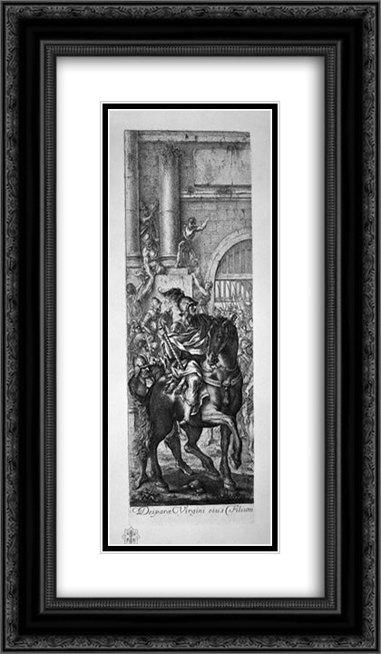 Jesus carried to Calvary 14x24 Black Ornate Wood Framed Art Print Poster with Double Matting by Piranesi, Giovanni Battista