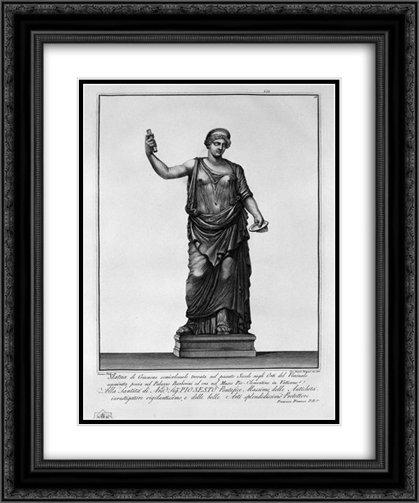 Juno 20x24 Black Ornate Wood Framed Art Print Poster with Double Matting by Piranesi, Giovanni Battista
