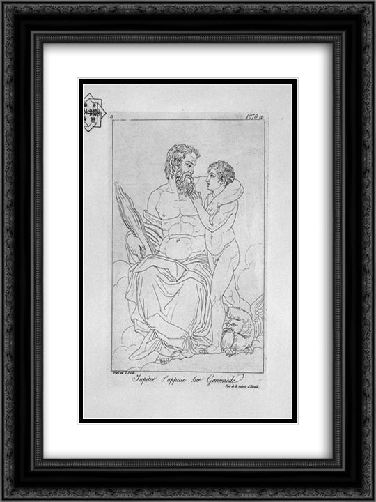 Jupiter and Ganymede 18x24 Black Ornate Wood Framed Art Print Poster with Double Matting by Piranesi, Giovanni Battista