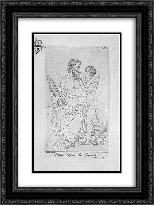 Jupiter and Ganymede 18x24 Black Ornate Wood Framed Art Print Poster with Double Matting by Piranesi, Giovanni Battista
