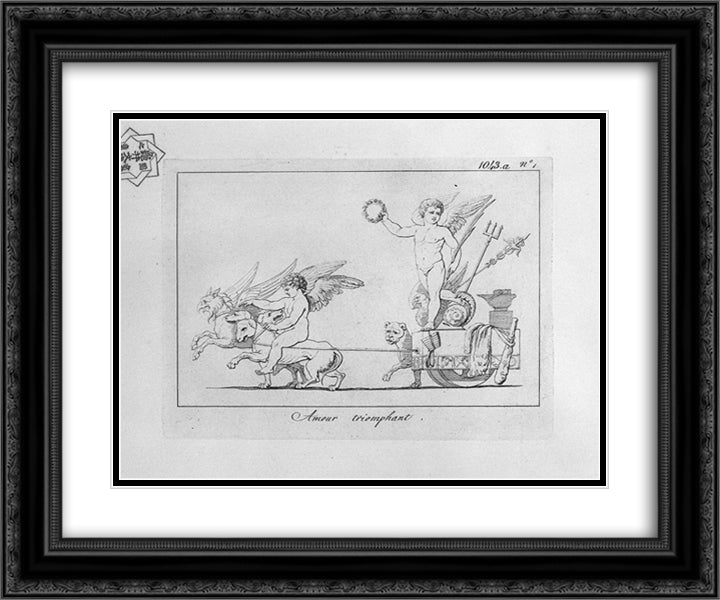 Love triumphant 24x20 Black Ornate Wood Framed Art Print Poster with Double Matting by Piranesi, Giovanni Battista