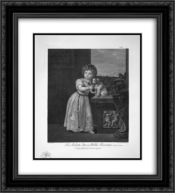 Lovers Bordone 20x22 Black Ornate Wood Framed Art Print Poster with Double Matting by Piranesi, Giovanni Battista